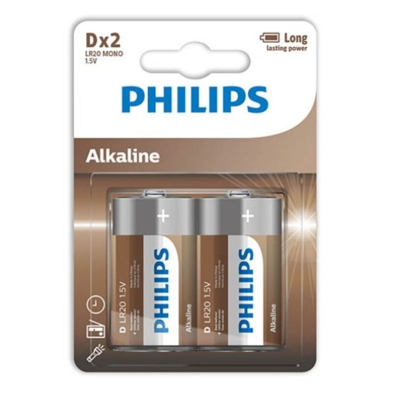 Philips - Pile Alcaline D LR20 Blister 2 - Gabychou - Articles Assortis