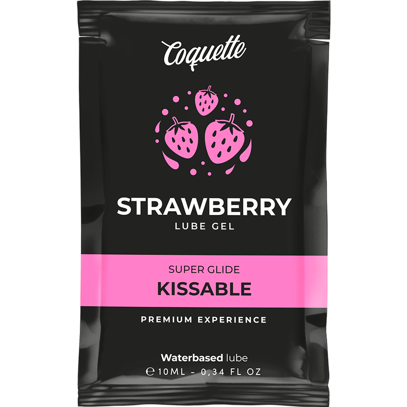 Coquette Cosmetics - Lubrifiant Kissable Base d'Eau de Fraise Poche 10ml - Gabychou - Aux saveurs délicieuses