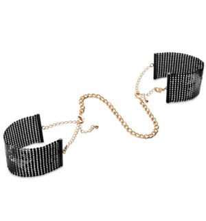 Bijoux - Menottes Désir Métallique en Maille Métal Noir - Gabychou - Esclavage