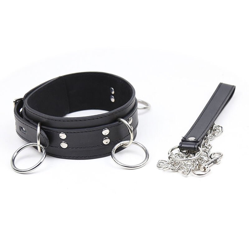 Ohmama Fetish - Collier de Soumission avec 3 Anneaux - Gabychou - Articles BDSM