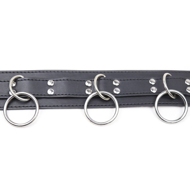 Ohmama Fetish - Collier de Soumission avec 3 Anneaux - Gabychou - Articles BDSM