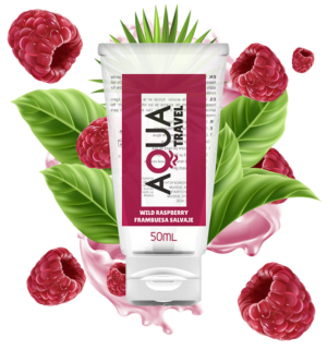 Aqua Travel - Lubrifiant à Base d'Eau Saveur Framboise Sauvage 50ml - Gabychou - Aux saveurs délicieuses