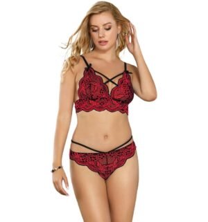 Subblime - Ensemble Deux Pièces Top et Culotte en Dentelle S/M