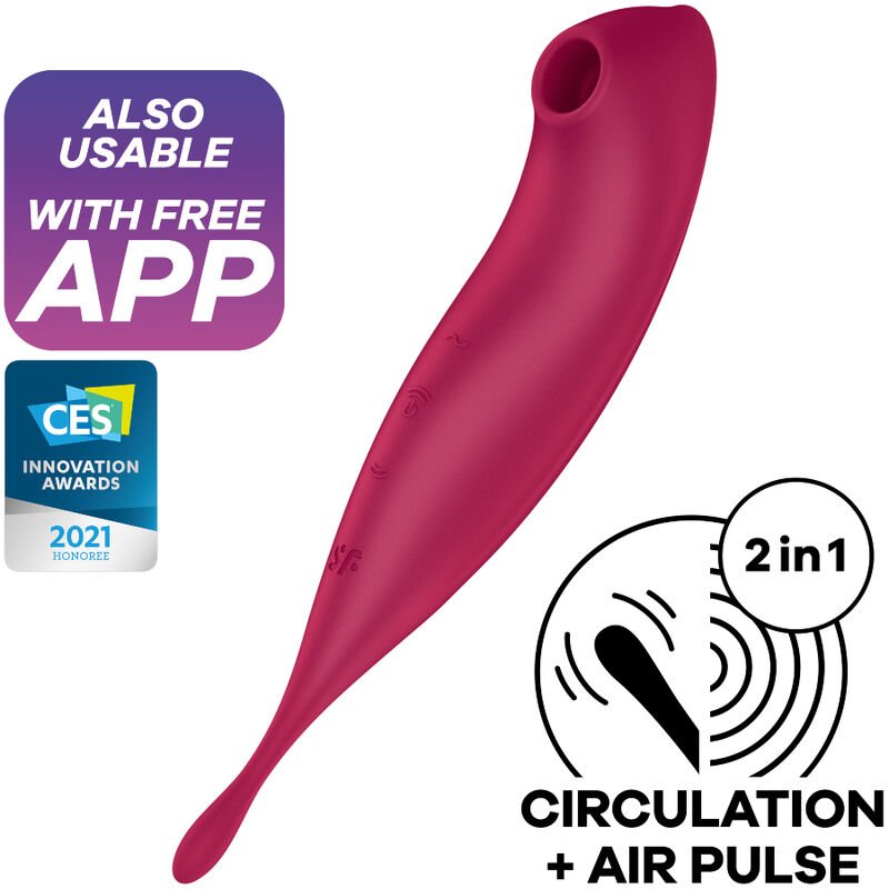 Satisfyer – Twirling Pro+ Stimulateur à Impulsion d’Air et Vibrator App Vert