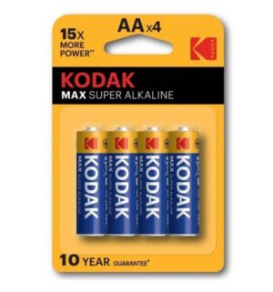Kodak - Piles Alcalines Max AA LR6 Pack de 4 - Gabychou - Articles Assortis