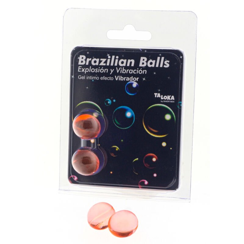 Taloka – Balles Brésiliennes Gel Excitant Effet Vibrant, Pack de 2