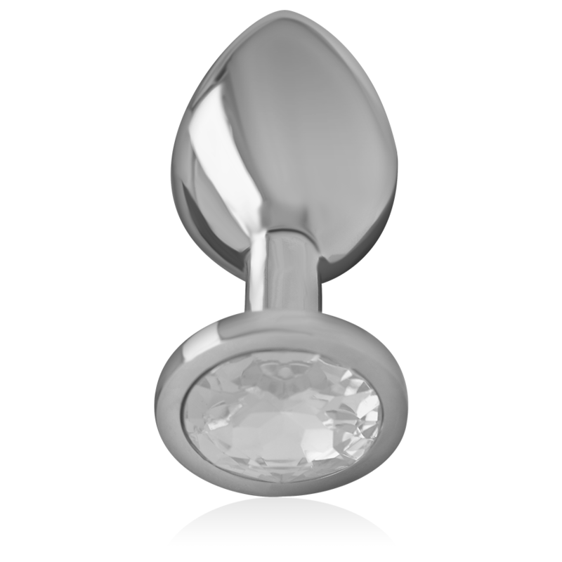 Intense - Plug Anal en Aluminium avec Cristal d'Argent Taille M - Gabychou - Anal