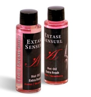 Extase Sensual - Huile de Massage Effet Fraise Extra Fraîche 100ml - Gabychou - Avec effet thermique