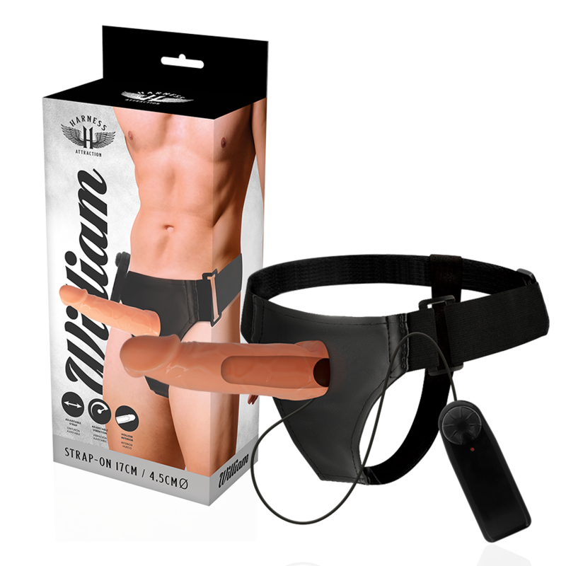 Harness Attraction – Willian Hollow Rênes avec Vibrateur 17 cm x 4.5 cm