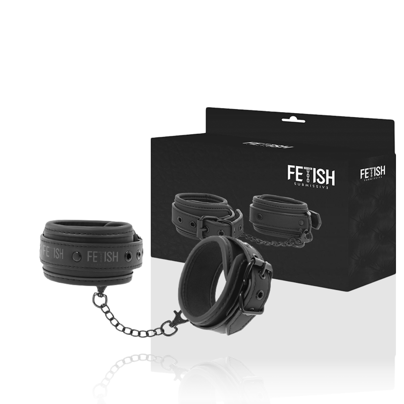 Fetish Submissive – Chevillères en Cuir Végétalien avec Doublure en Néoprène