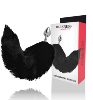 Darkness - Plug Anal Argenté de 8 cm avec Queue Noire - Gabychou - Anal