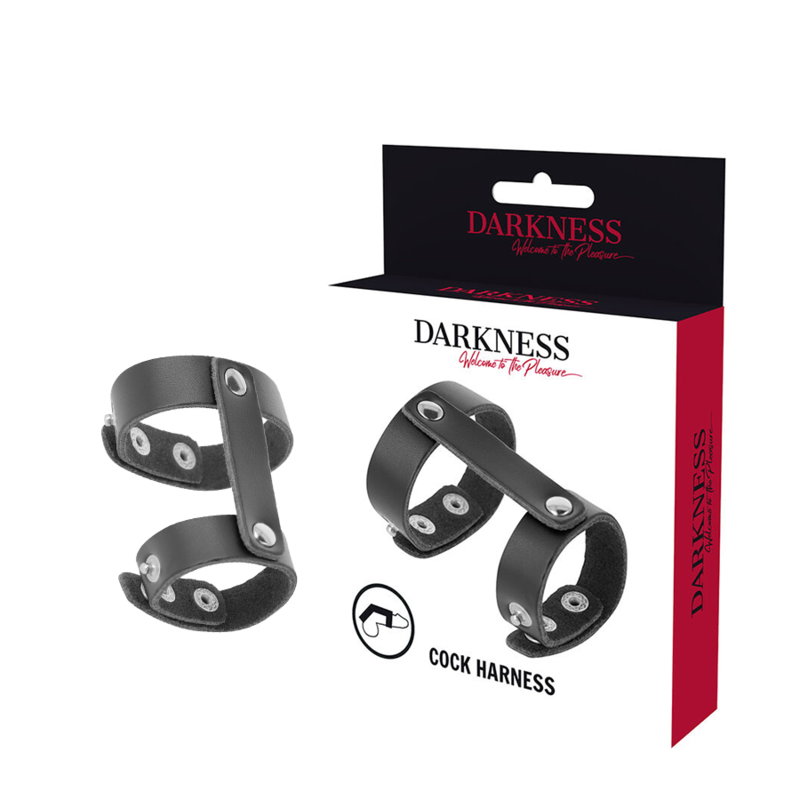 Darkness – Anneau de Pénis et Testicules Réglable en Cuir