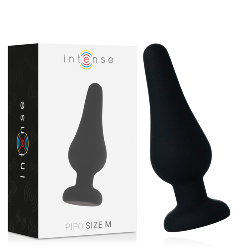 Intense – Plug Anal Pipo M en Silicone Noir 11 Cm