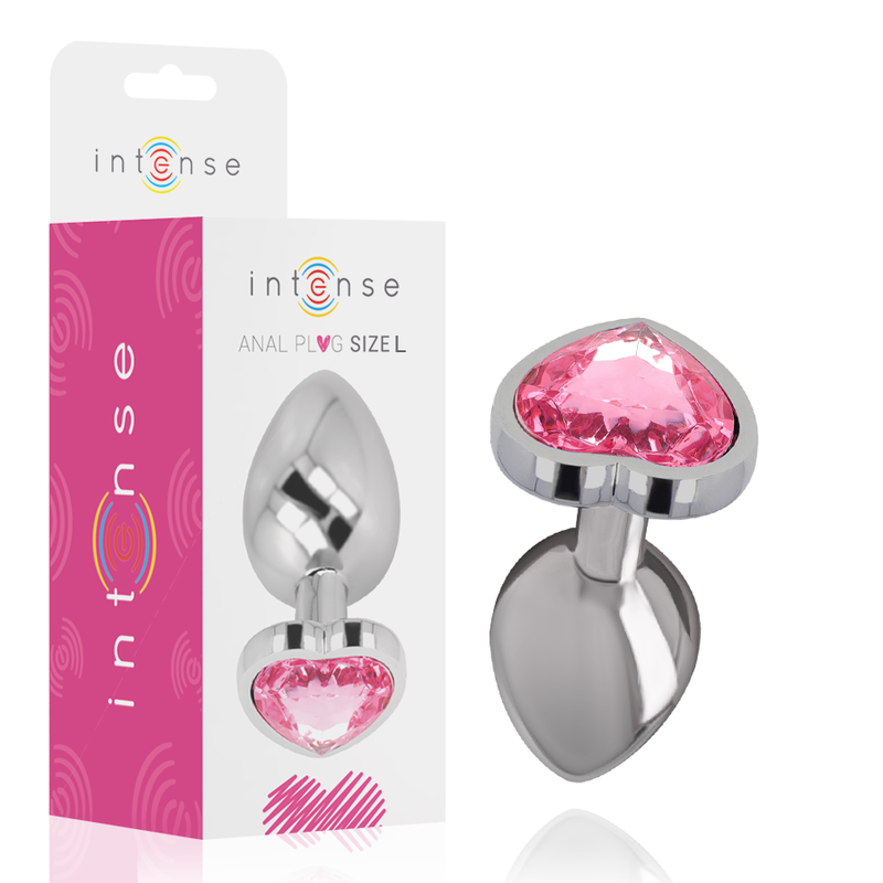 Intense - Plug Anal en Aluminium avec Coeur Rose Taille L - Gabychou - Anal
