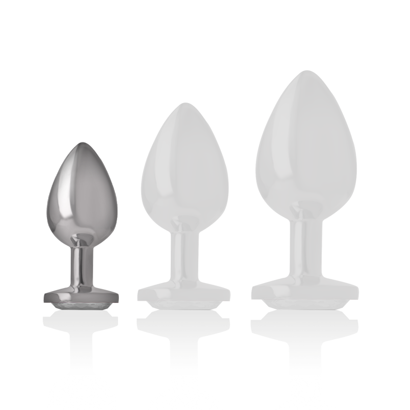 Intense - Plug Anal en Aluminium avec Coeur Blanc Taille S - Gabychou - Anal