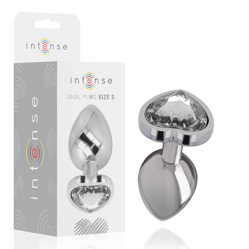 Intense - Plug Anal en Aluminium avec Coeur Blanc Taille S - Gabychou - Anal