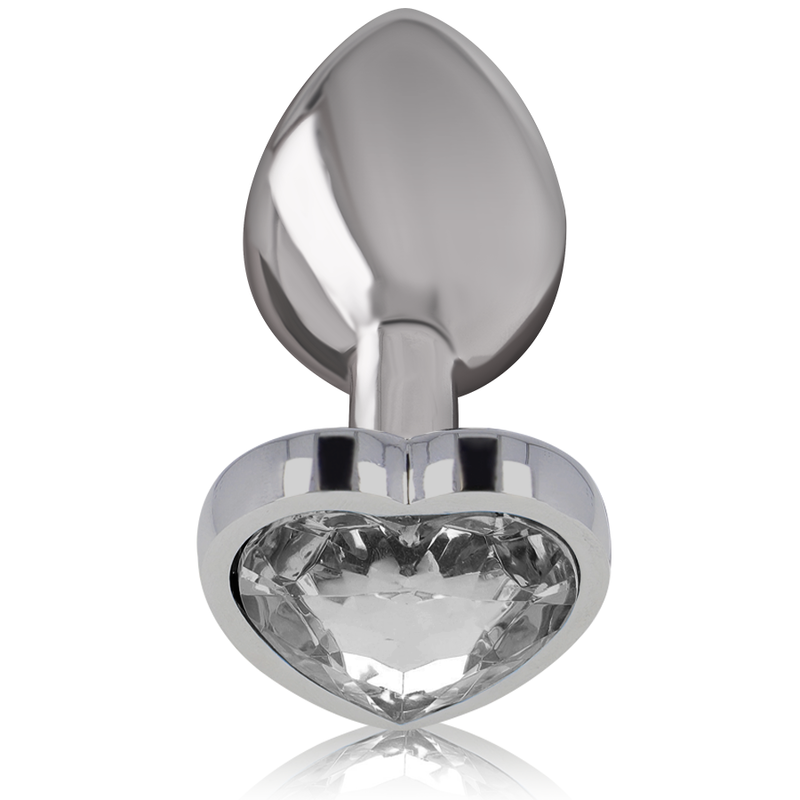 Intense - Plug Anal en Aluminium avec Coeur Blanc Taille S - Gabychou - Anal