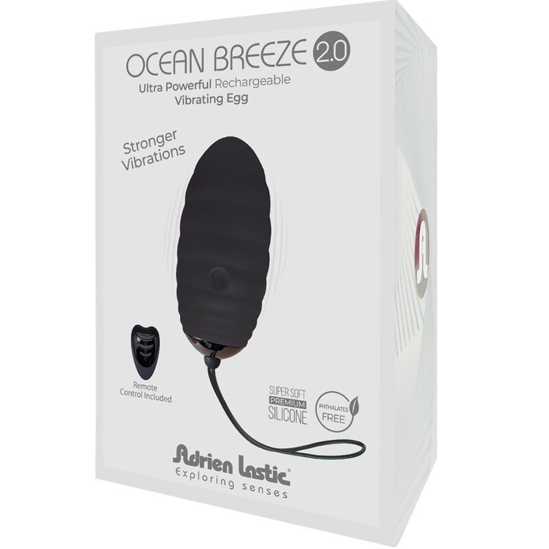 Adrien Lastic - Ocean Breeze 2.0 Œuf Vibrant Rechargeable Télécommande Noir - Gabychou - Jouets pour femmes