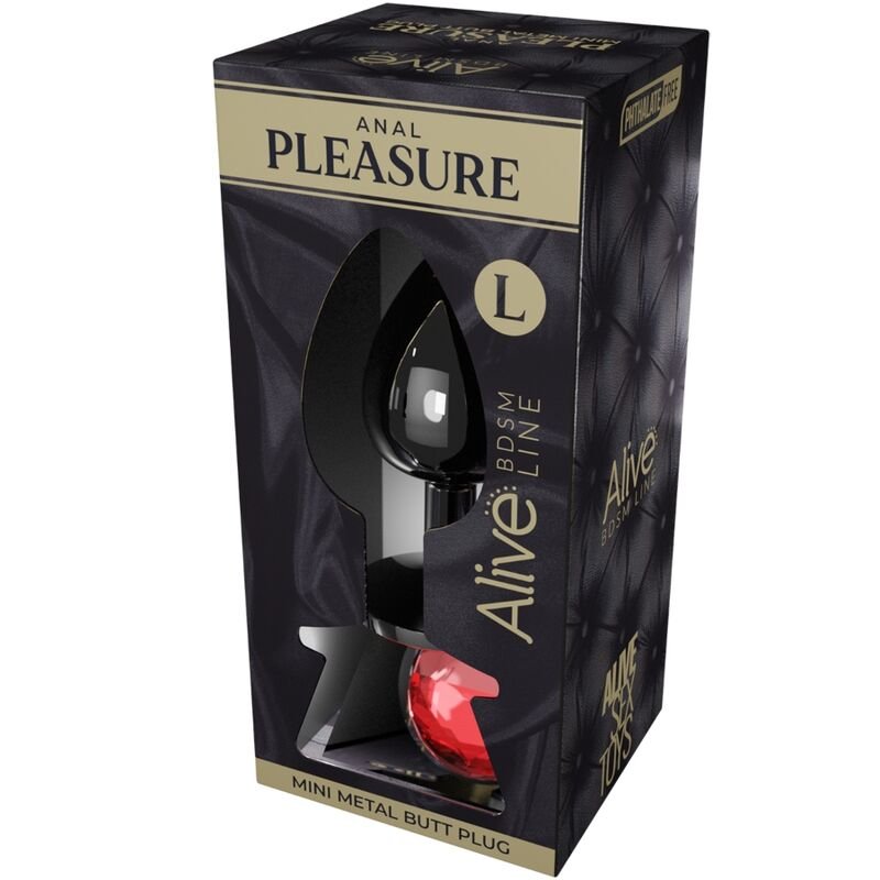 Alive - Mini Plug Anal Plaisir Métal Rouge Taille L - Gabychou - Anal
