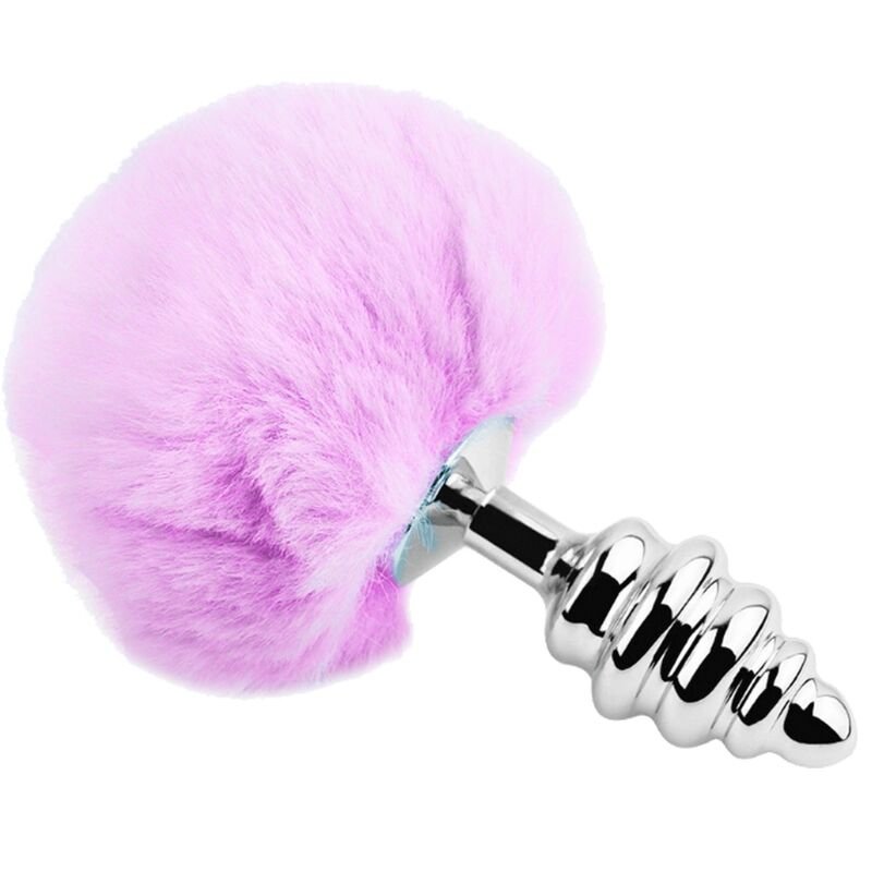 Alive – Plug Anal Spiral Métal Fluffy Violet Taille S