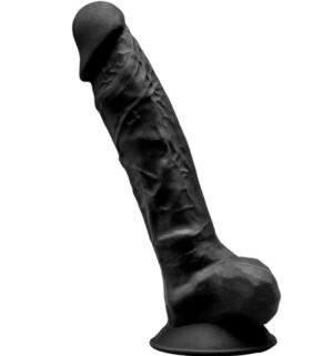 Silexd - Pénis Réaliste Premium Silexpan en Silicone Noir 20 cm Modèle 1 - Gabychou - Godes sans vibration