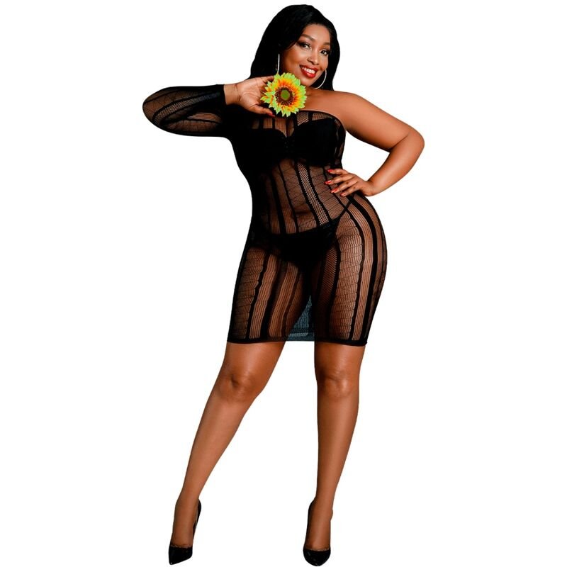 Moonlight - Robe Modèle 5 Grande Taille Noire - Gabychou - Lingerie épicée