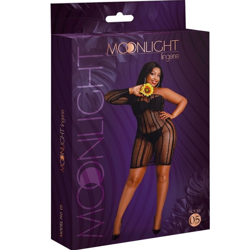 Moonlight - Robe Modèle 5 Grande Taille Noire - Gabychou - Lingerie épicée