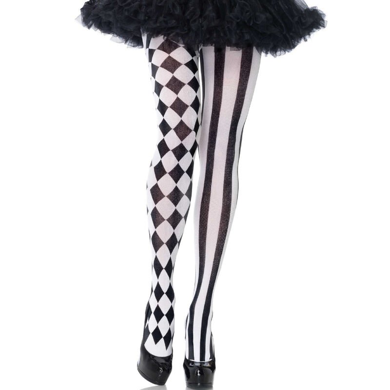 Leg Avenue – Collants Arlequin Noir/Blanc