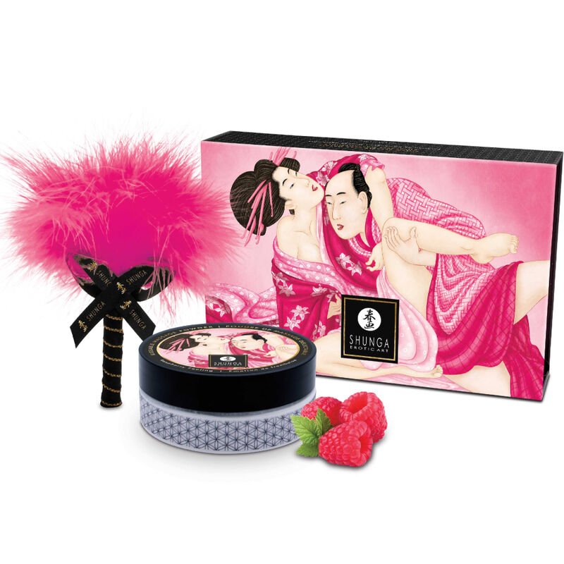 Shunga – Kit de Poudre de Massage Comestible à la Framboise