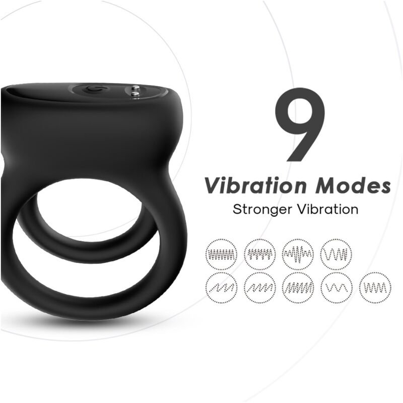 Armony - Vibrateur Double Anneau Noir - Gabychou - Accessoires Pénis