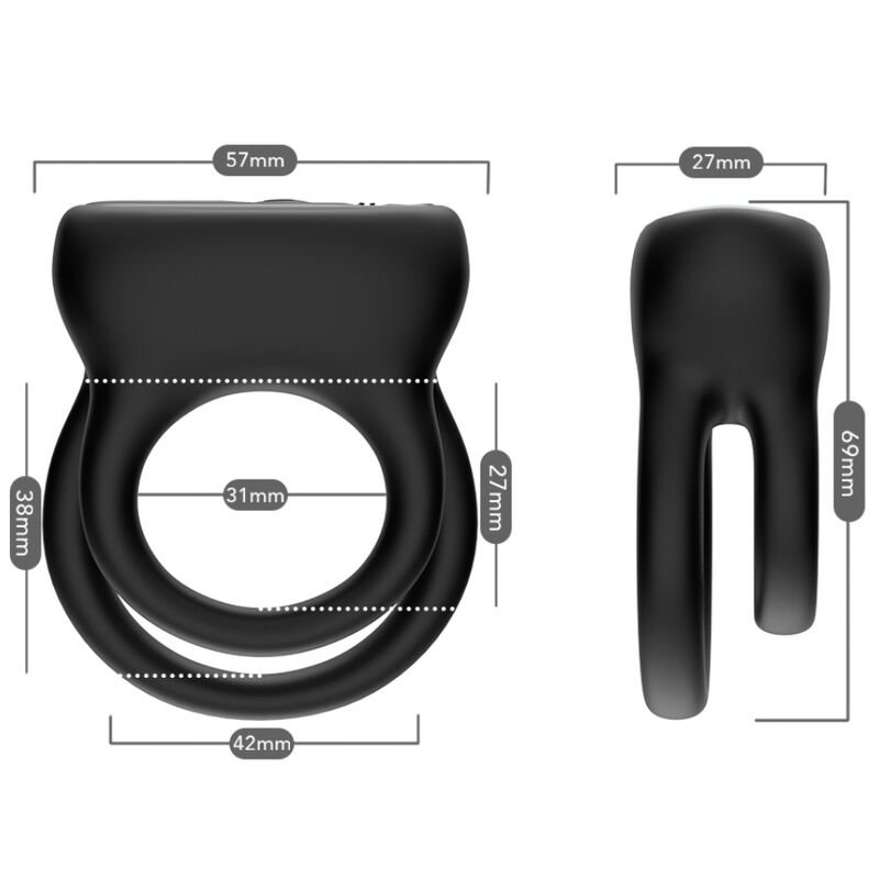 Armony - Vibrateur Double Anneau Noir - Gabychou - Accessoires Pénis