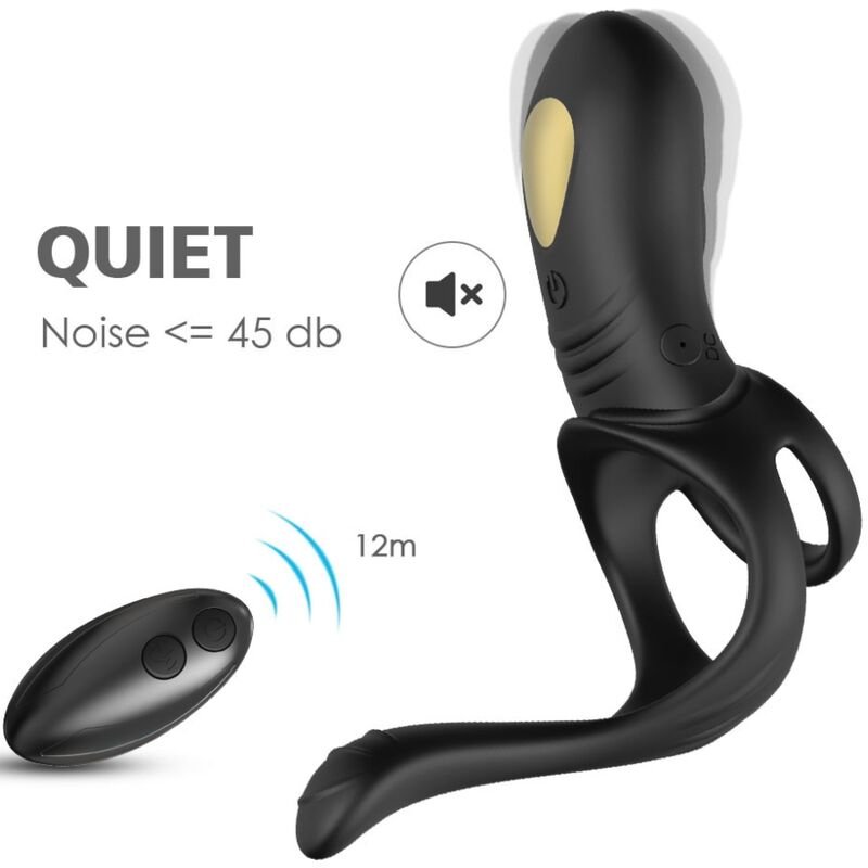 Armony – Vibrateur Joy Jumper Ring pour Couples avec Télécommande et Plug Anal Noir