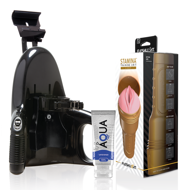 Fleshlight – Pink Lady Stamina Unité d’Entraînement avec Lancement Universel et Lubrifiant Aqua de Qualité 50ml