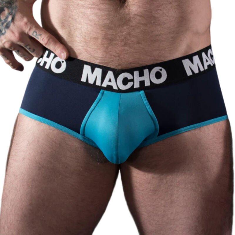 Macho - Slip Noir/Azur Taille S - Gabychou - Lingerie homme