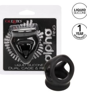California Exotics - Alpha Bague Dual Cage Noir - Gabychou - Accessoires Pénis