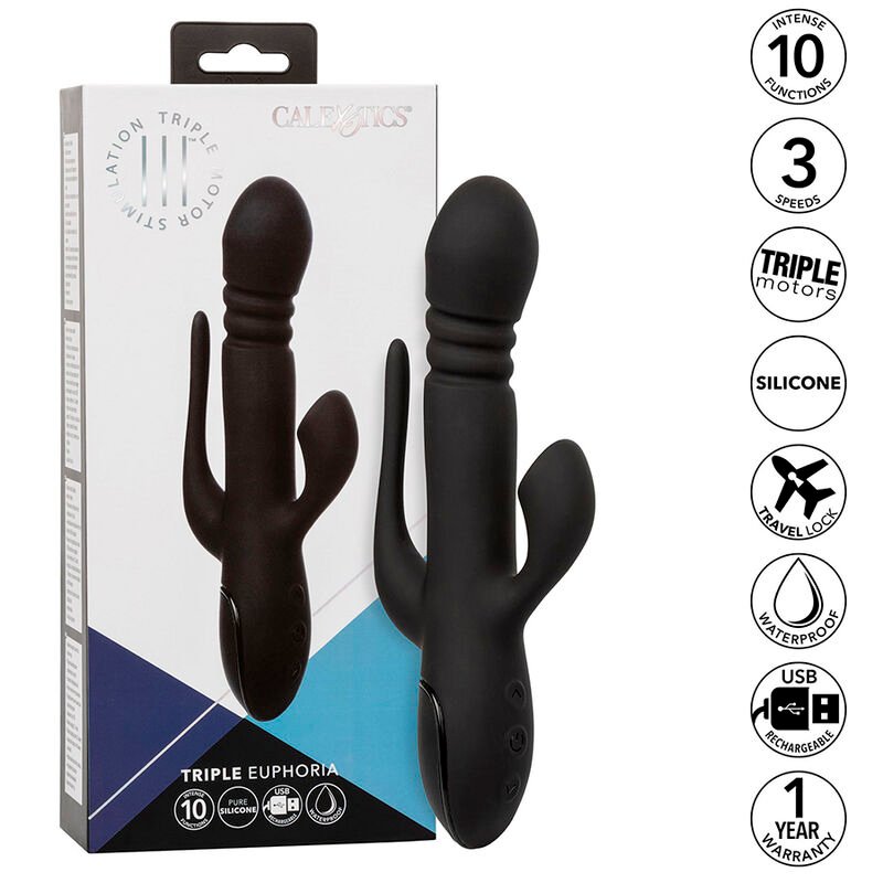California Exotics - Triple Euphoria Vibrateur Noir - Gabychou - Jouets pour femmes