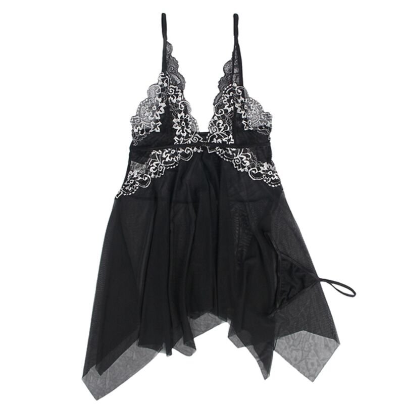 Subblime - Babydoll en Tulle avec Poitrine en Dentelle S/M - Gabychou - Lingerie Femme