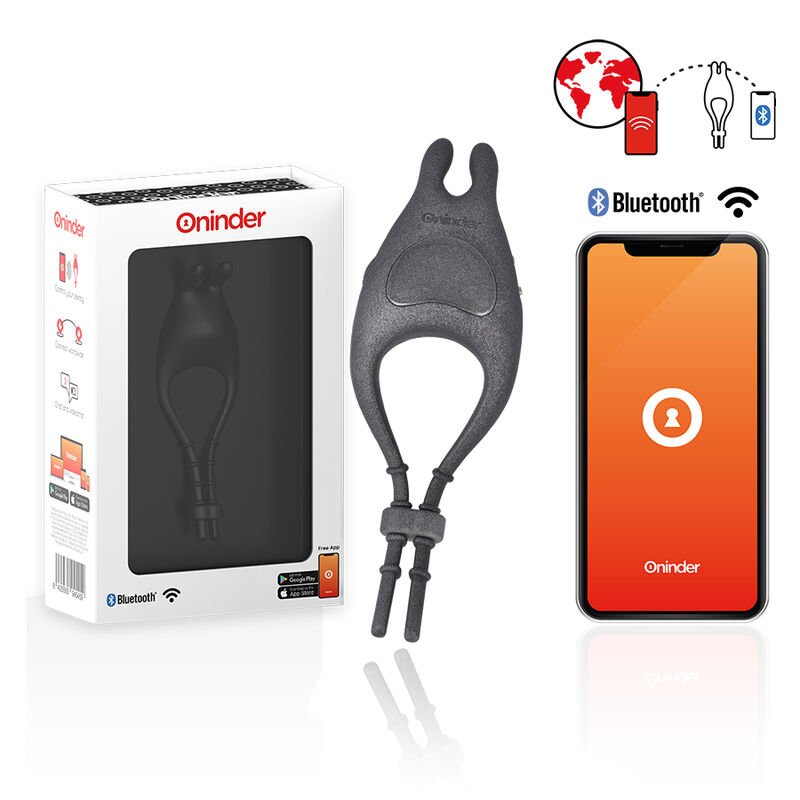 Oninder - Anneau Vibrateur Réglable Rechargeable Pampa avec Stimulateur de Clitoris à 10 Vitesses, Application Gratuite - Gabychou - Accessoires Pénis