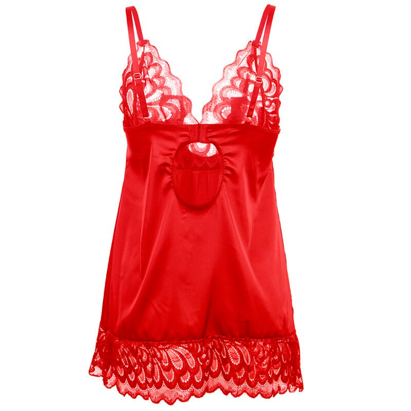 Subblime - Babydoll Satiné avec Dentelle Rouge S/M - Gabychou - Lingerie Femme