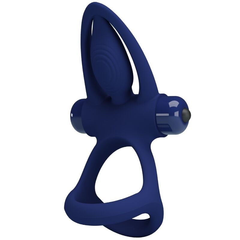 Pretty Love – Mat Double Anneau Avec Vibration  Stimulateur Bleu