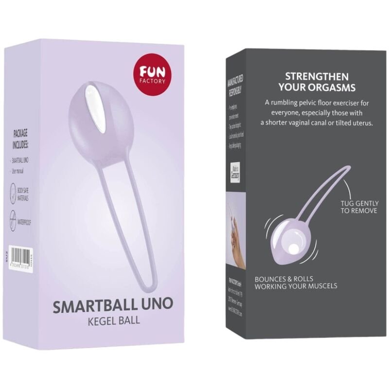 Fun Factory - Smartball Uno Pelvic Ball Blanc Violet Pastel - Gabychou - Boules de silicone