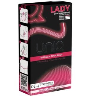 Uniq - Préservatifs Féminins Sans Latex avec Porte-Jarretelles, 3 Unités - Gabychou - Boîtes de 3