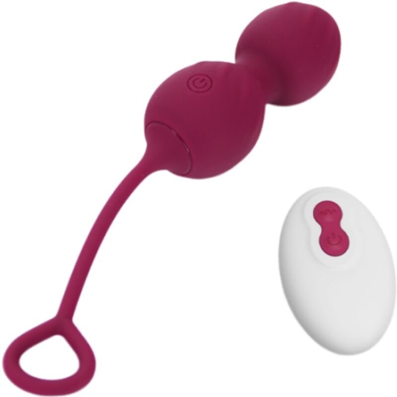 Armony – Haltère Vaginale Vibrante avec Télécommande Blossoms, 10 Vibrations, Rouge Foncé