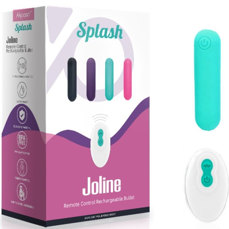 Armony - Vibrateur Bullet Splash Joline avec Télécommande en Silicone, 10 Vibrations, 65 X 15 cm, Vert - Gabychou - Balles vibrantes