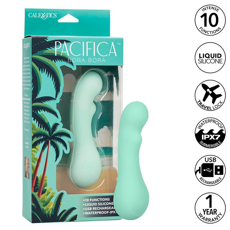 Calexotics - Estimulateur Point G Pacifica Bora Bora, 10 Vibrations Aqua - Gabychou - Jouets pour femmes