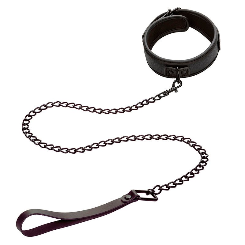 Calexotics - Collier et Laisse en Cuir Réglable Noir Nocturnal - Gabychou - Colliers