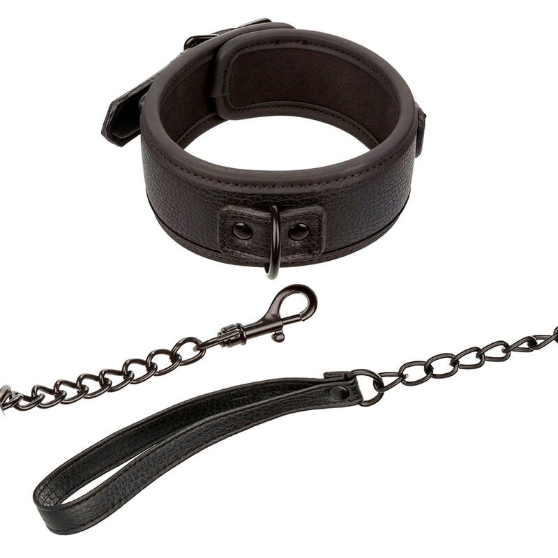 Calexotics - Collier et Laisse en Cuir Réglable Noir Nocturnal - Gabychou - Colliers