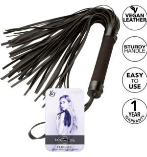 Calexotics - Fouet Nocturnal en Cuir Noir - Gabychou - Articles BDSM