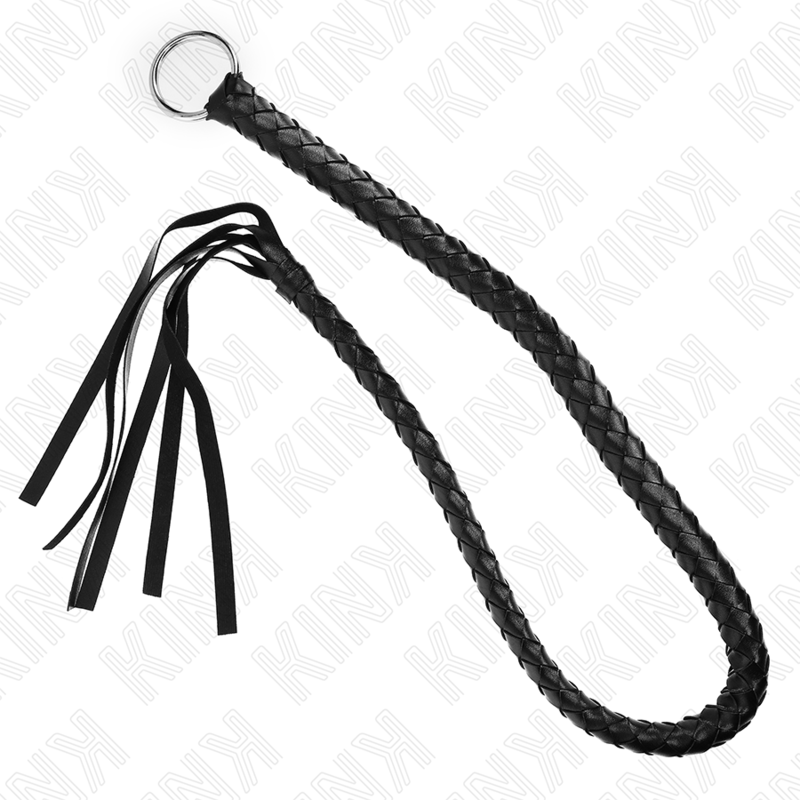 Kink – Fouet Serpent Noir avec Anneau à Main 65 cm
