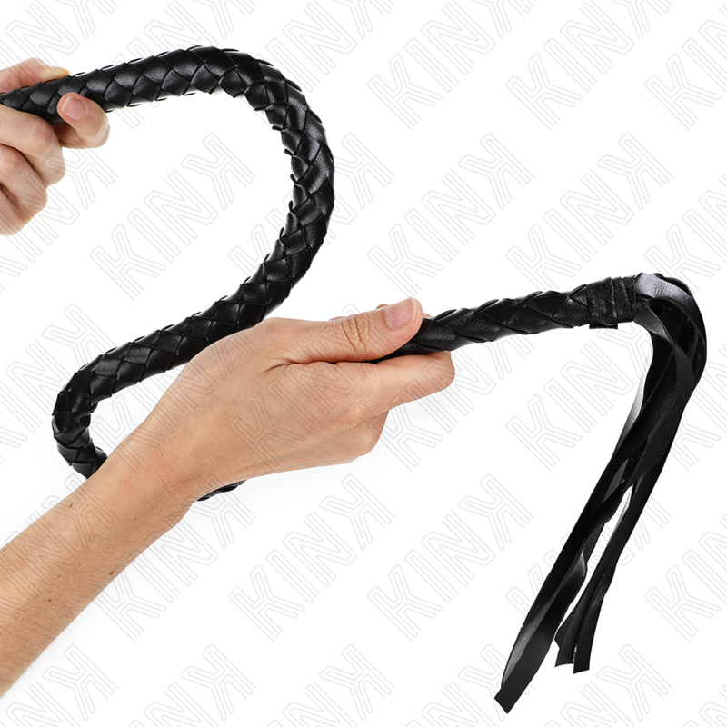 Kink - Fouet Serpent Noir avec Anneau à Main 65 cm - Gabychou - Articles BDSM